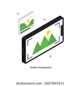 Mobile Photography Concept isometric Style Illustrations. Eps 10 File 