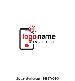 Mobile photography logo design template