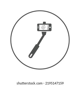 Mobile photography selfie stick icon | Circle version icon |