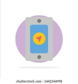 Mobile, Pin, Rainy Abstract Circle Background Flat color Icon