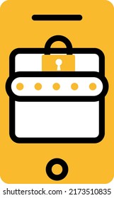 Mobile pin security, illustration, vector on a white background.