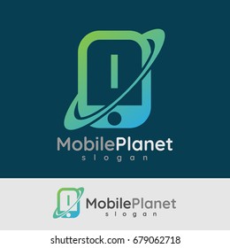 mobile planet initial Letter I Logo design