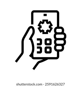 Mobile platforms black line icon
