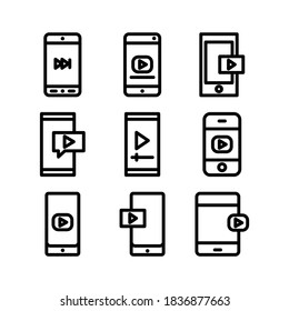 mobile play icon or logo isolated sign symbol vector illustration - Collection of high quality black style vector icons
