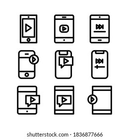 mobile play icon or logo isolated sign symbol vector illustration - Collection of high quality black style vector icons
