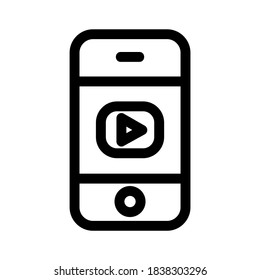 mobile play icon or logo isolated sign symbol vector illustration - high quality black style vector icons
