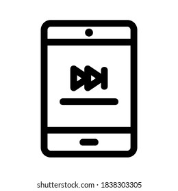 mobile play icon or logo isolated sign symbol vector illustration - high quality black style vector icons
