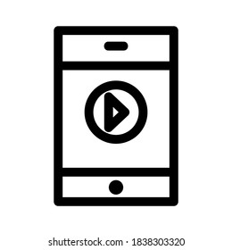 mobile play icon or logo isolated sign symbol vector illustration - high quality black style vector icons
