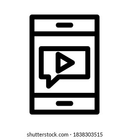 mobile play icon or logo isolated sign symbol vector illustration - high quality black style vector icons
