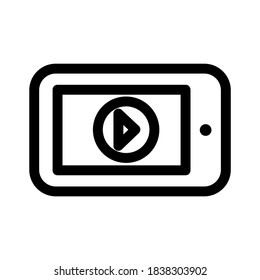 mobile play icon or logo isolated sign symbol vector illustration - high quality black style vector icons
