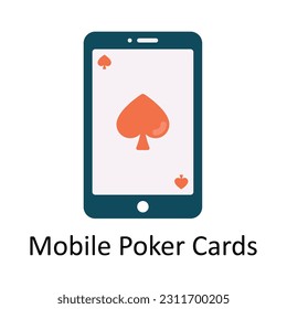 Mobile Poker Cards Vector  Flat Icon Design illustration. Sports and games  Symbol on White background EPS 10 File
