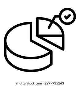 vector de contorno de icono de gráfico de sondeo móvil. Votar en línea. Digital electoral