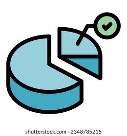 Mobile poll chart icon outline vector. Vote online. Election digital color flat