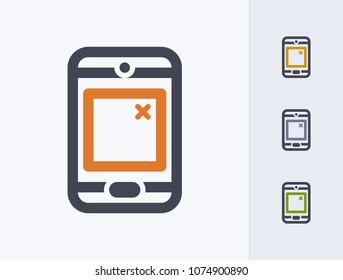 Mobile Pop-Up Ad - Outline Duo Icons. A professional, pixel-aligned icon.