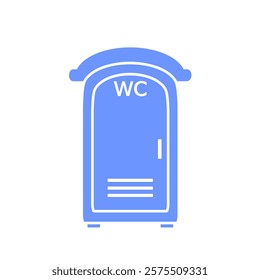 Mobile portable bio toilet icon isolated on white background.