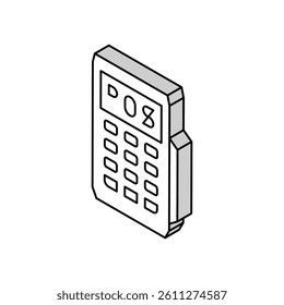 mobile pos terminal isometric icon vector. mobile pos terminal sign. isolated symbol illustration