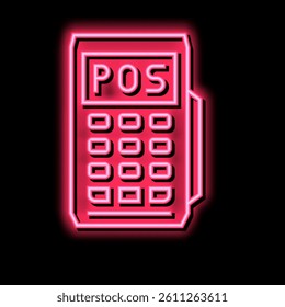 mobile pos terminal neon light sign vector. mobile pos terminal illustration