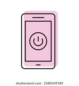 Mobile Power color shadow thinline icon, editable vector icon, pixel perfect, illustrator ai file 