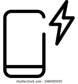 Mobile with power and flash - lighting bolt logotype