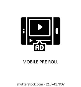 Mobile Pre Roll Vector Solid icons for your digital or print projects.