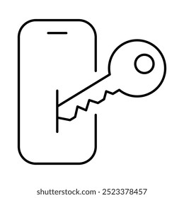 Linha de privacidade móvel Ícones editáveis do traçado. Tecnologia de segurança cibernética, Phishing, Hacking, Crimes cibernéticos, Segurança, Cavalo de Troia, Proteção de dispositivos, Ilustração do vetor de privacidade.