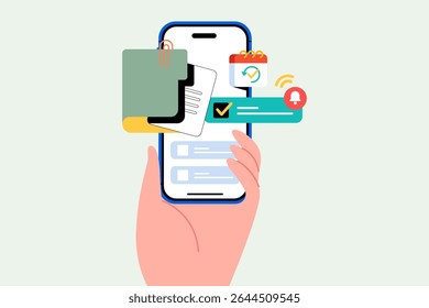 Mobile Productivity Application with Folder and Task Icons