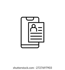 Gliederungssymbol für mobiles Profildokument zur Benutzeridentifizierung
