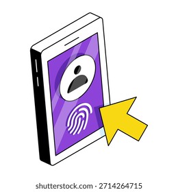 Icono del Inicio de sesión del perfil móvil, Vector editable