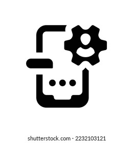 Icono de configuración de perfil móvil (ilustración vectorial)