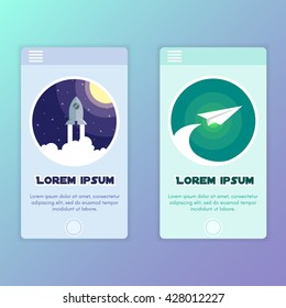 Mobile program interface in flat design