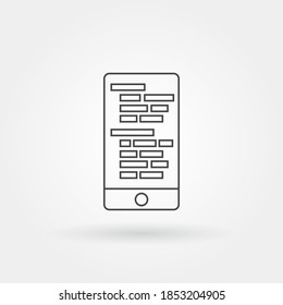 mobile programming icon single isolated with modern line or outline style