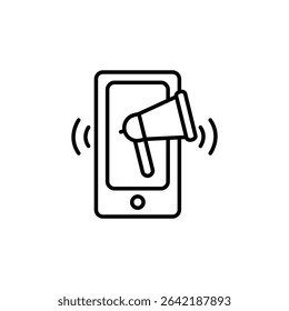 Mobile Promotion Concept Featuring Smartphone With Megaphone Icon