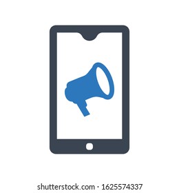 Mobile promotion icon. vector graphics