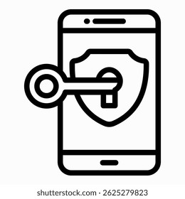 Mobile Protection Icon Element For Design