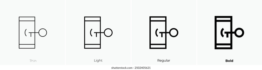 Symbol für mobilen Schutz. Dünnes, helles Design im regulären und kühlen Stil, einzeln auf weißem Hintergrund