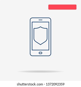 Icono de protección móvil. Ilustración de concepto de Vector para el diseño.