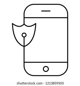 mobile protection Line Icon