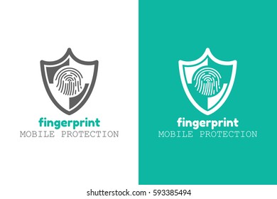 Mobile protection logo design vector template