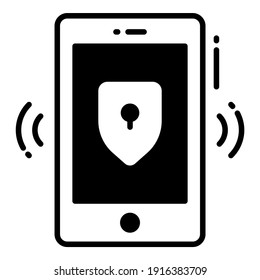 Protección móvil e iconos de vectores de seguridad establecen la tecnología de datos empresariales de la red de cibercomputadoras