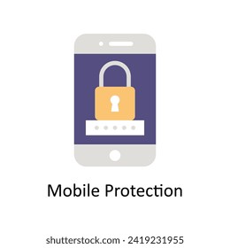 Ilustración de estilo de icono de vector de protección móvil. Archivo EPS 10