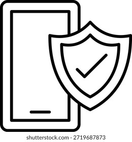Icono de Vector de protección móvil. Se puede utilizar para aplicaciones de impresión, móviles y de Web.