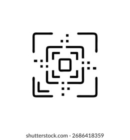 Mobile QR Code Icon, Smartphone QR Scanner Symbol, Modern Digital QR Code Logo