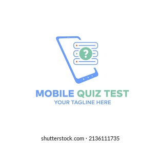Mobile Quiz test menu template logo design. Smartphone template with answer options, quiz test vector design and illustration.
