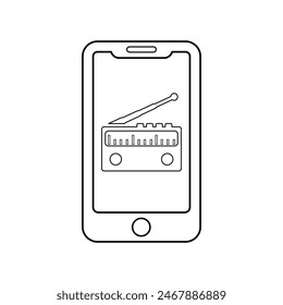 Gráficos de Vector de línea de iconos de radio móvil