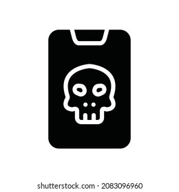 mobile ransomware glyph icon white background