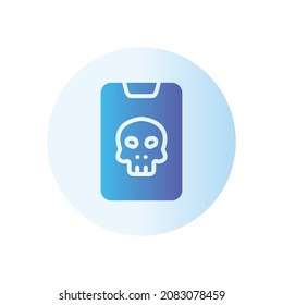 fondo blanco del icono de gradiente de ransomware móvil