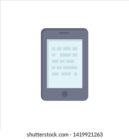 Mobile, Read, Data, Secure, E learning  Flat Color Icon. Vector icon banner Template