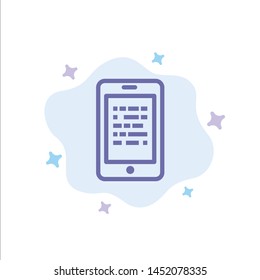 Mobile, Read, Data, Secure, E learning Blue Icon on Abstract Cloud Background