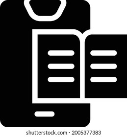 mobile reading vector glyph flat icon