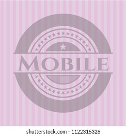 Mobile realistic pink emblem